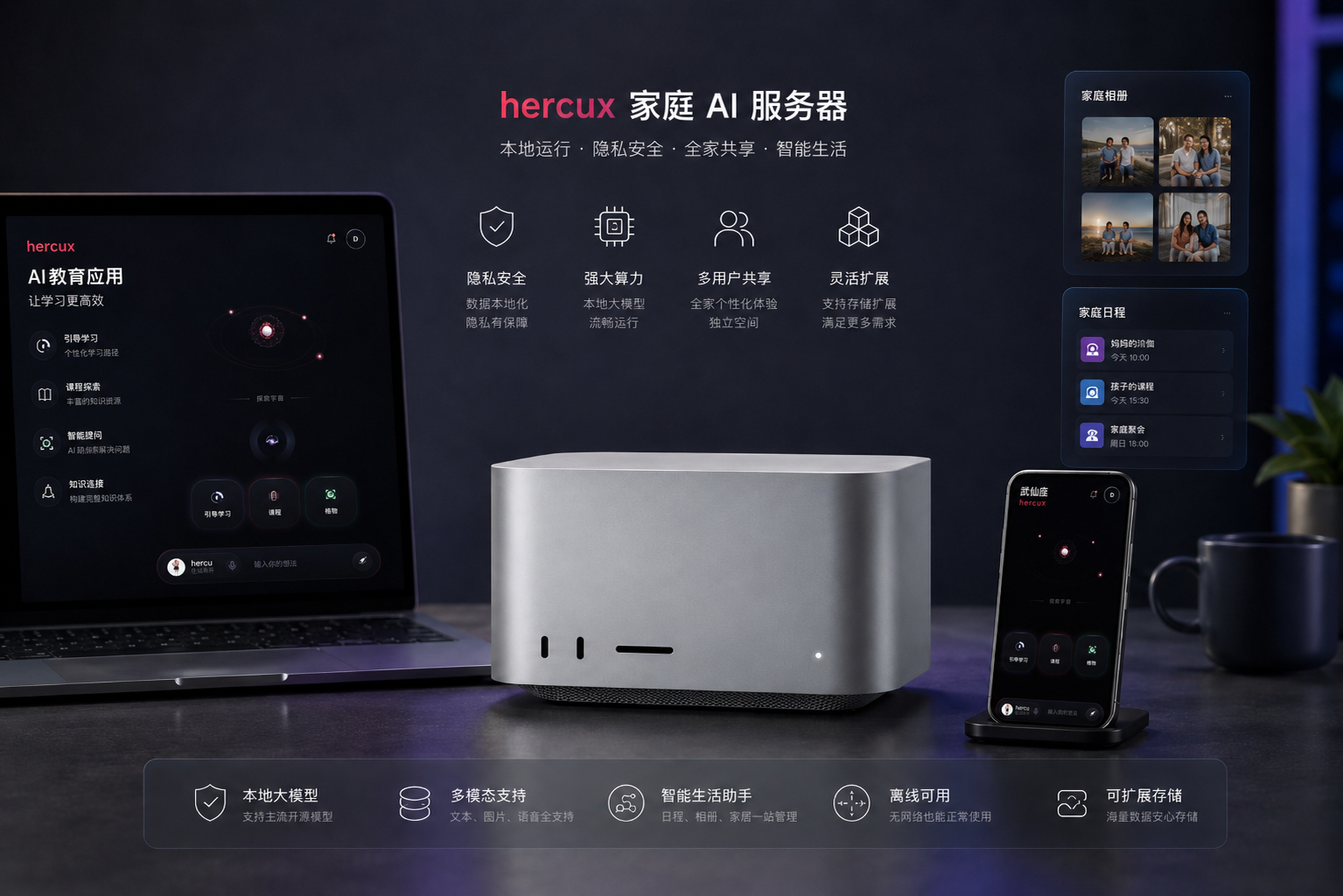 家庭 AI 学习服务器交付产品示意