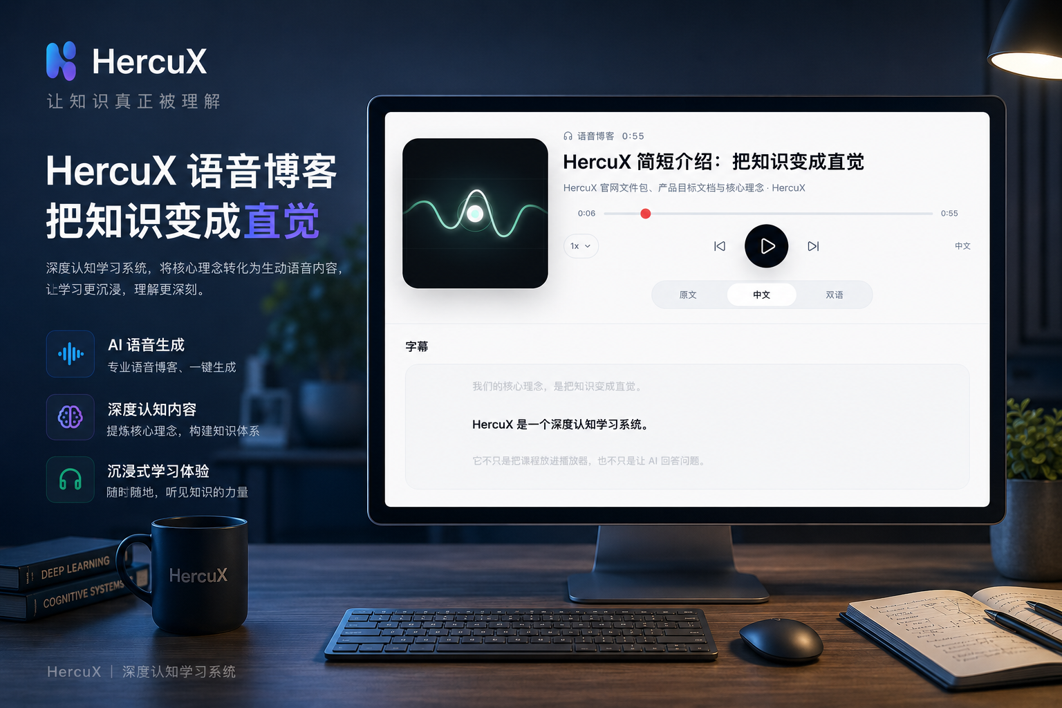 HercuX 语音播客桌面端展示